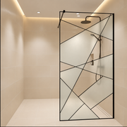 VELIA Kabina prysznicowa typu Walk-In, 90x195cm, metalowa, przezroczysta i czarna