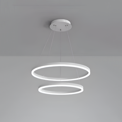 LED żyrandol LED zawieszony z pilotem Christine, 69W, 2 kół, zimno/gorące/neutralne światło, niestabilne, białe, regulowana wysokość