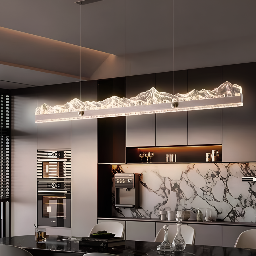 Zawieszany żyrandol LED z pilotem MARISTELLA 90W, światło zimne/ciepłe/neutralne 3000K/4000K/6000K, możliwość przyciemniania, regulowana wysokość, złoto, metal i kryształ