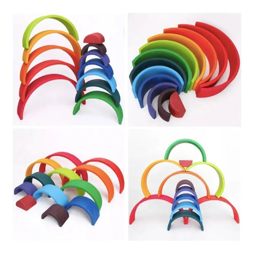 Gra logiczna Bright Rainbow, 6 elementów, wielokolorowa, drewno