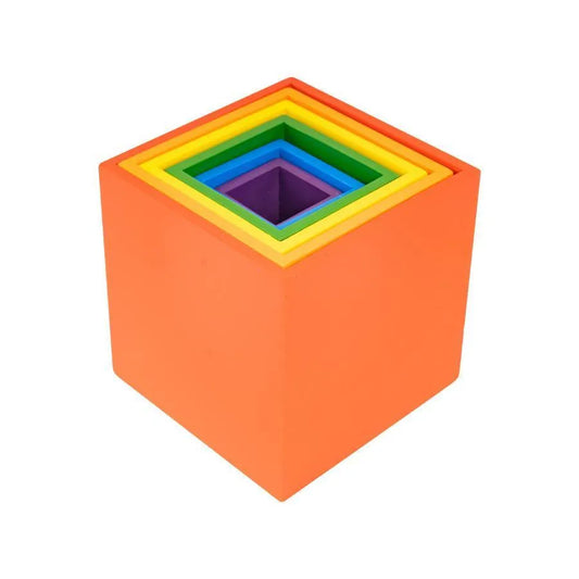 Gra logiczna Rainbow Square, wielokolorowa, 6 elementów, drewno