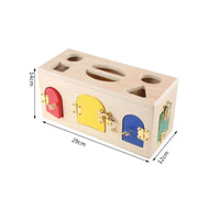 Montessori Edukacyjna Zabawka Blokada Kostka, 5 Elementów, Wielokolorowa, Drewno