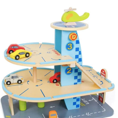 Zabawka Parking Samochodowy, 30 Elementów, Wielokolorowy, Drewno