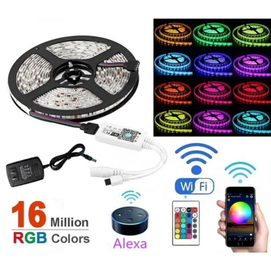 Zestaw taśm LED RGB z pilotem i Wi-Fi 10W/m 12V IP20