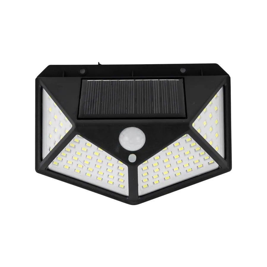 Lampa Solarna z Czujnikiem Ruchu, 100 Diod LED, 20 W, IP.65, Czarna