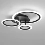 Żyrandol LED BETTY 41W z pilotem, 3 okręgi, światło zimne/ciepłe/neutralne, ściemnialny, czarny