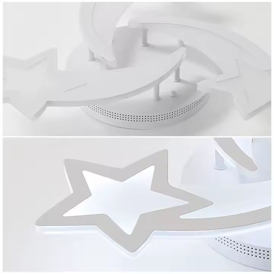 Żyrandol LED z pilotem IPOMOEA, 56W, 3 gwiazdki, zimne/ciepłe/neutralne światło, ściemnialny, biały 