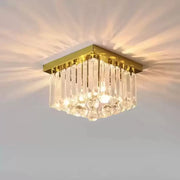 MARTINEZ Linear Luxe Kryształowy Żyrandol, Średnica 35 cm, 4x E14, Błyszczące Złoto