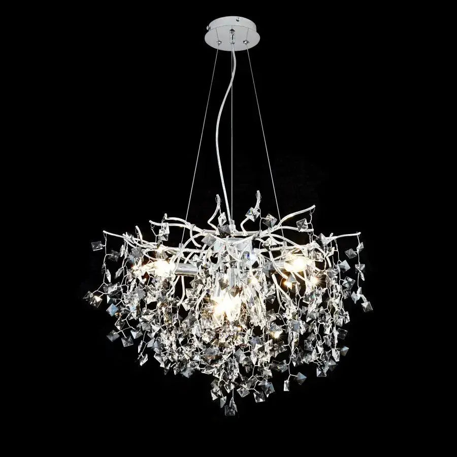 Żyrandol kryształowy Konnan 6*E14 średnica 60cm biały