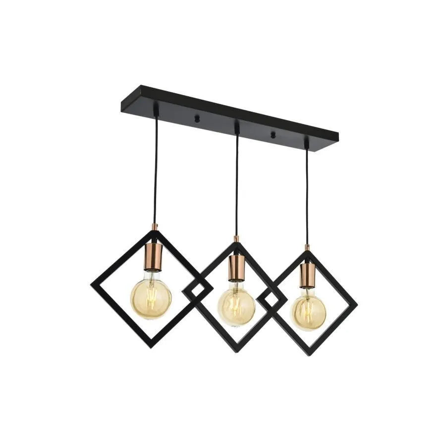 Żyrandol Fresi, 3*E27, Metal, Czarny