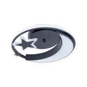 Żyrandol LED z pilotem ALYONA 44W, Księżyc i Gwiazda, Światło zimne/ciepłe/neutralne, Ściemnialny, Czarny 