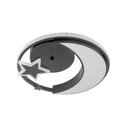 Żyrandol LED z pilotem ALYONA 44W, Księżyc i Gwiazda, Światło zimne/ciepłe/neutralne, Ściemnialny, Czarny 