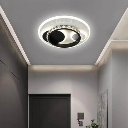 Żyrandol LED z kryształem ARIELLA 30W, okrągły, światło zimne/ciepłe/neutralne, czarny