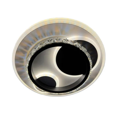 Żyrandol LED z kryształem ARIELLA 30W, okrągły, światło zimne/ciepłe/neutralne, czarny