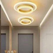 Żyrandol LED Rotonda SOLENA w kolorze białego złota, średnica 25 cm, 13 W, zimne/ciepłe/neutralne światło