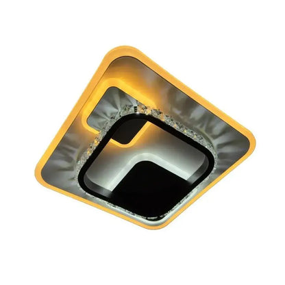 Żyrandol LED z kryształem ARIELLA 40W, kwadratowy, światło zimne/ciepłe/neutralne, czarny