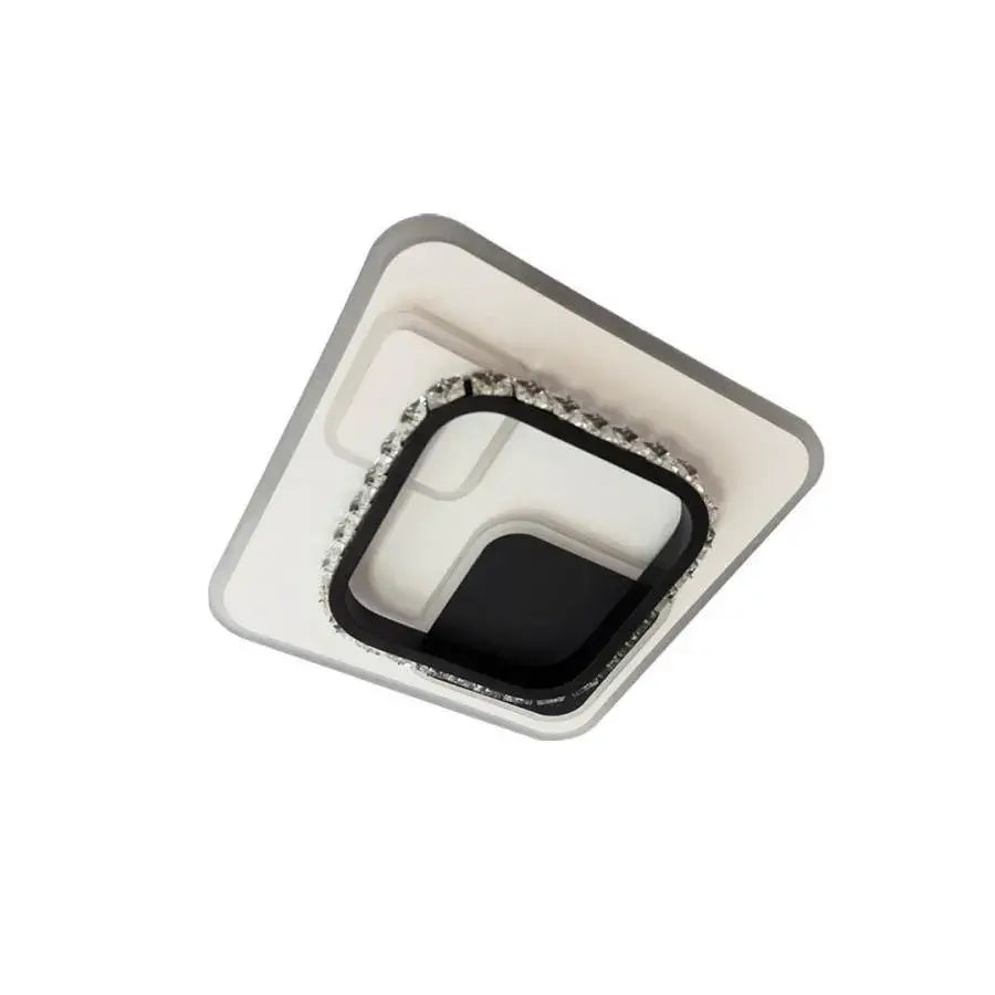 Żyrandol LED z kryształem ARIELLA 40W, kwadratowy, światło zimne/ciepłe/neutralne, czarny