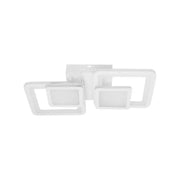 Żyrandol LED z pilotem BALANS 44W, 2 kwadraty, światło zimne/ciepłe/neutralne, ściemnialny, biały