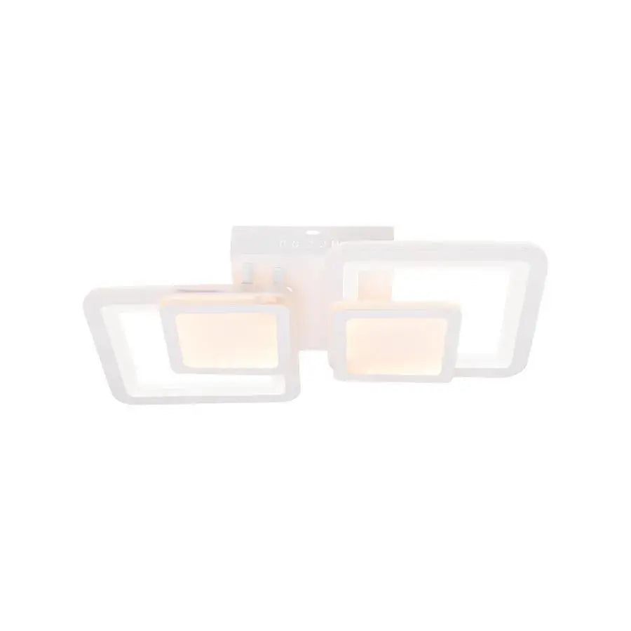 Żyrandol LED z pilotem BALANS 44W, 2 kwadraty, światło zimne/ciepłe/neutralne, ściemnialny, biały