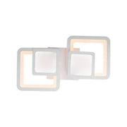 Żyrandol LED z pilotem BALANS 44W, 2 kwadraty, światło zimne/ciepłe/neutralne, ściemnialny, biały