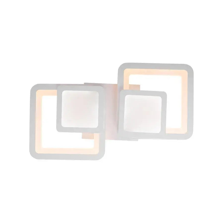 Żyrandol LED z pilotem BALANS 44W, 2 kwadraty, światło zimne/ciepłe/neutralne, ściemnialny, biały