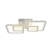 Żyrandol LED z pilotem BALANS 44W, 2 kwadraty, światło zimne/ciepłe/neutralne, ściemnialny, biały