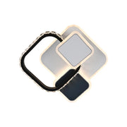 Żyrandol LED z kryształem GELLA 48W, kwadratowy, światło zimne/ciepłe/neutralne, czarno-biały