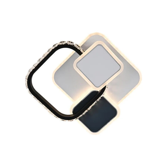 Żyrandol LED Carisa 48W, akryl i metal, biały i czarny
