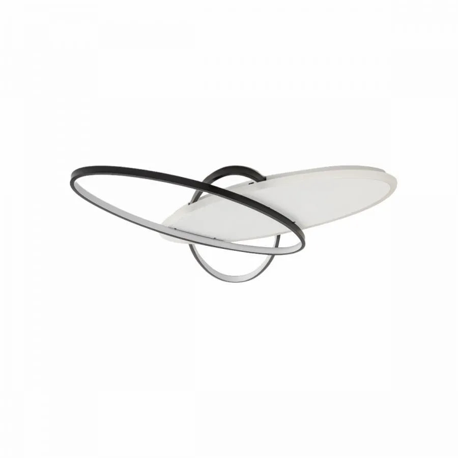 Żyrandol LED LIGURIA 81W z pilotem, 3 owale, światło zimne/ciepłe/neutralne, ściemnialny, czarno-biały