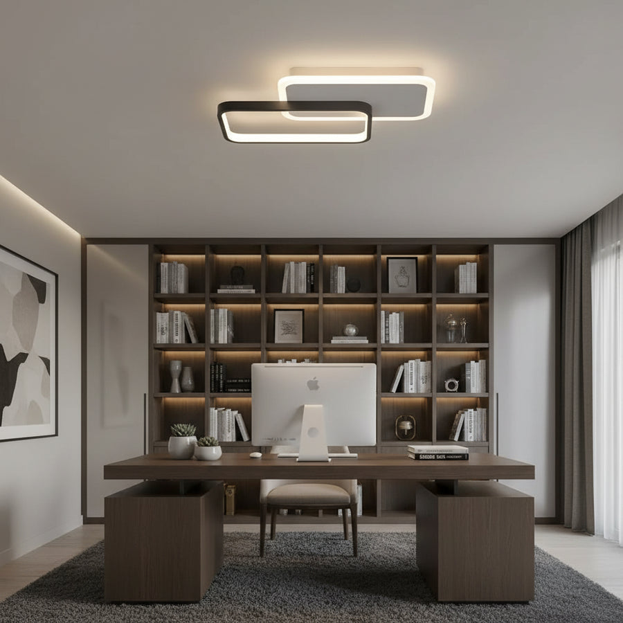 Żyrandol LED z pilotem CAROLINA 50 W, 2 elementy, światło zimne/ciepłe/neutralne, ściemnialny, czarny
