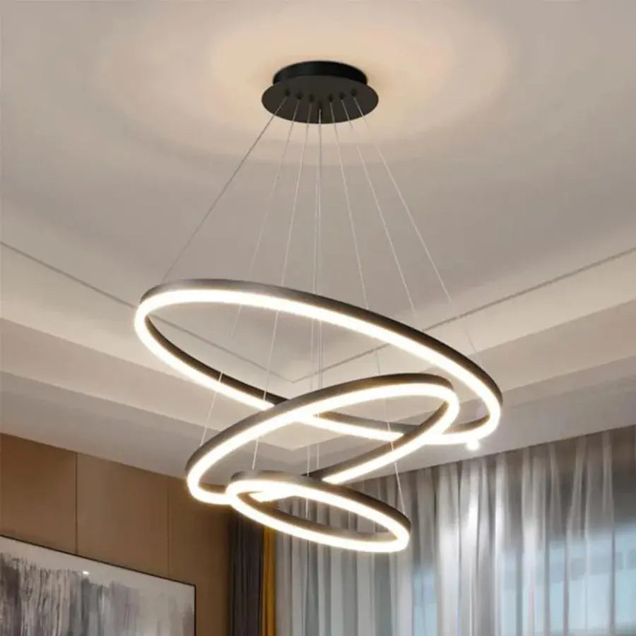Żyrandol LED Casiana z pilotem, 130 W, czarny, ściemnialny