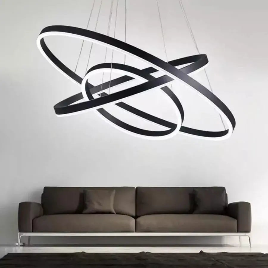 Żyrandol LED Casiana z pilotem, 130 W, czarny, ściemnialny