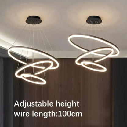 Żyrandol LED Casiana z pilotem, 130 W, czarny, ściemnialny