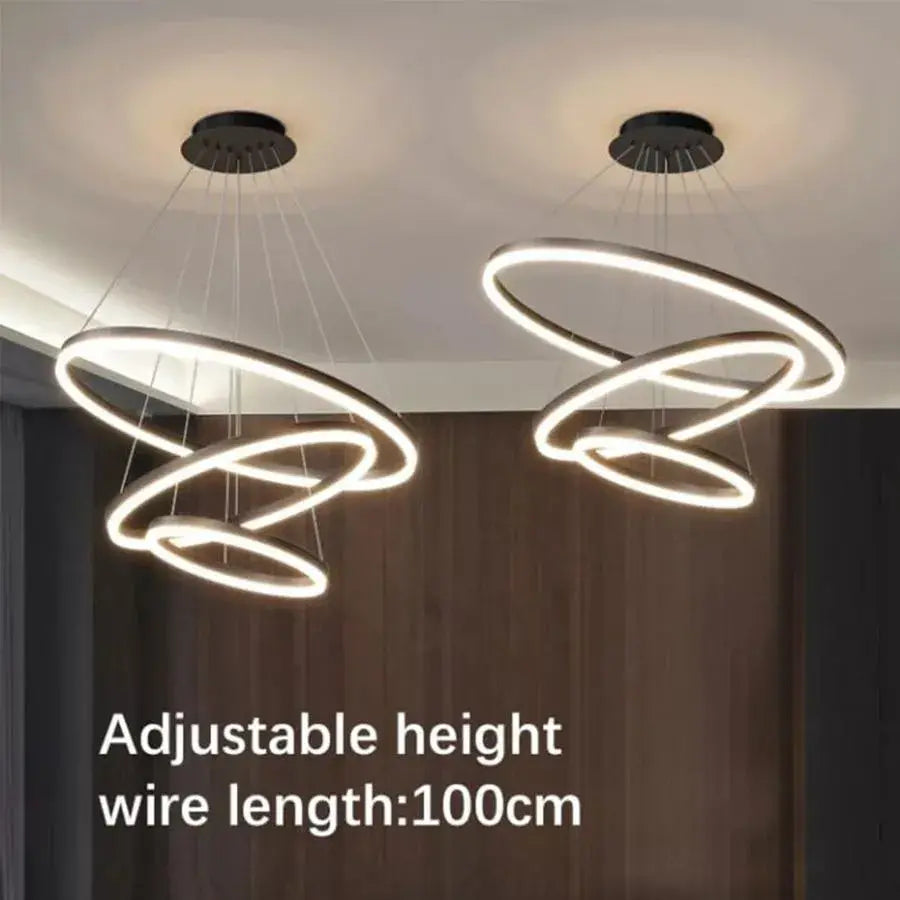 Żyrandol LED Casiana z pilotem, 130 W, czarny, ściemnialny