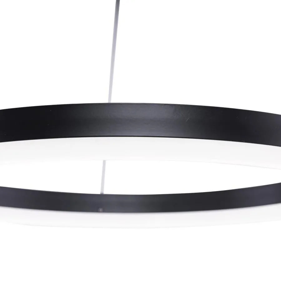 Żyrandol wiszący LED z pilotem ANINA 33W, 1 koło, światło zimne/ciepłe/neutralne, ściemnialny, czarny, regulowana wysokość