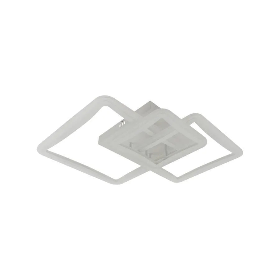 Żyrandol LED z pilotem FARYDA 120 W, 3 kwadraty, światło zimne/ciepłe/neutralne, ściemnialny, biały