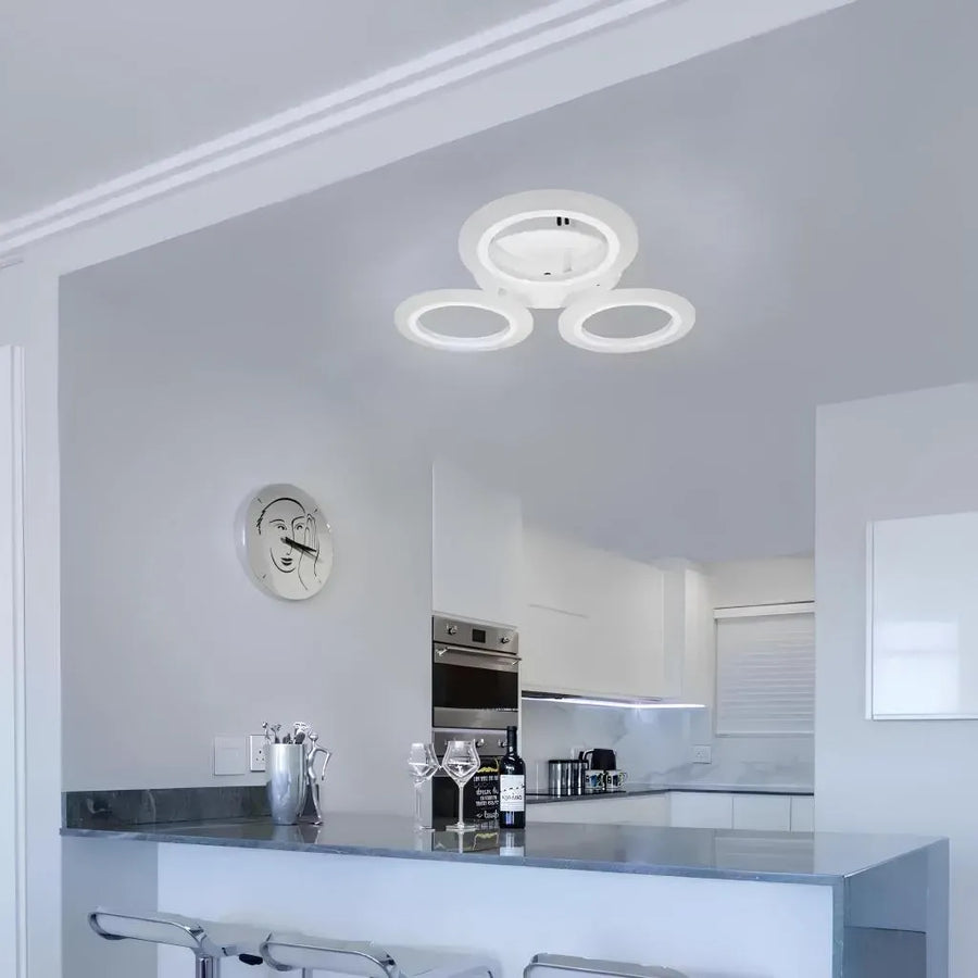 Żyrandol LED CRINA, 24W, 3 okręgi, światło neutralne, biały