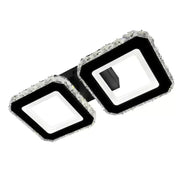 Żyrandol LED z pilotem QUADRIS, 24W, 2 kwadraty, zimne/ciepłe/neutralne światło, ściemnialny, czarny