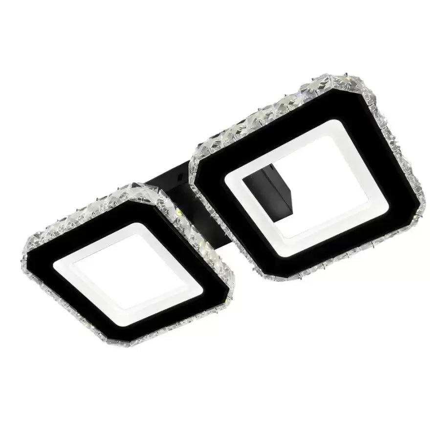 Żyrandol LED z pilotem QUADRIS, 24W, 2 kwadraty, zimne/ciepłe/neutralne światło, ściemnialny, czarny