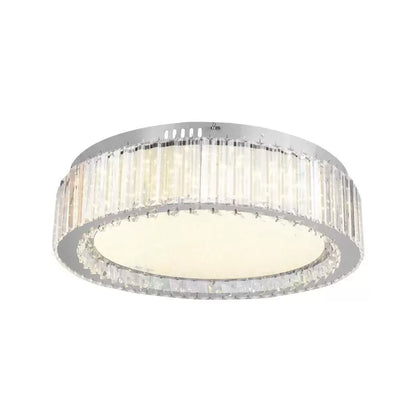 Żyrandol LED z pilotem i kryształem MADOX 80W, zimne/ciepłe/neutralne światło, ściemnialny, srebrny