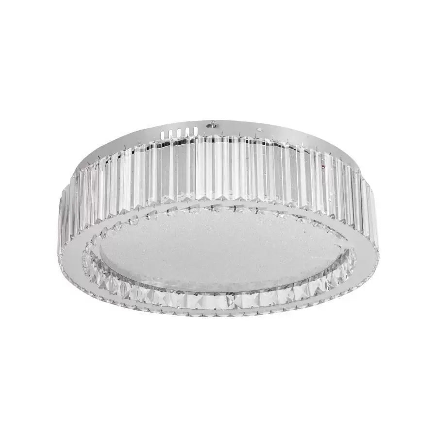 Żyrandol LED z pilotem i kryształem MADOX 80W, zimne/ciepłe/neutralne światło, ściemnialny, srebrny