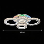 Żyrandol LED z pilotem i kryształem NOVA ROTONDA RGB 82W, 4 koła, światło zimne/ciepłe/neutralne, możliwość ściemniania
