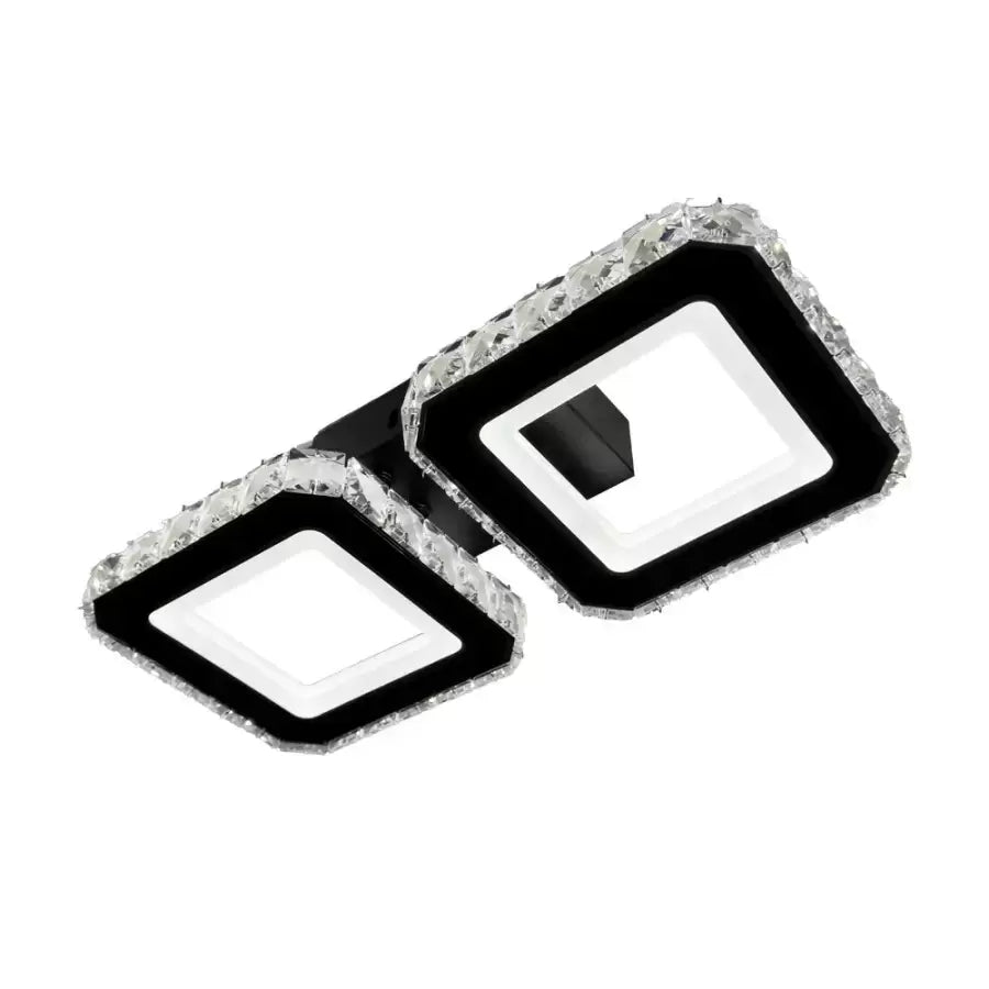 Żyrandol LED z pilotem QUADRIS, 24W, 2 kwadraty, zimne/ciepłe/neutralne światło, ściemnialny, czarny