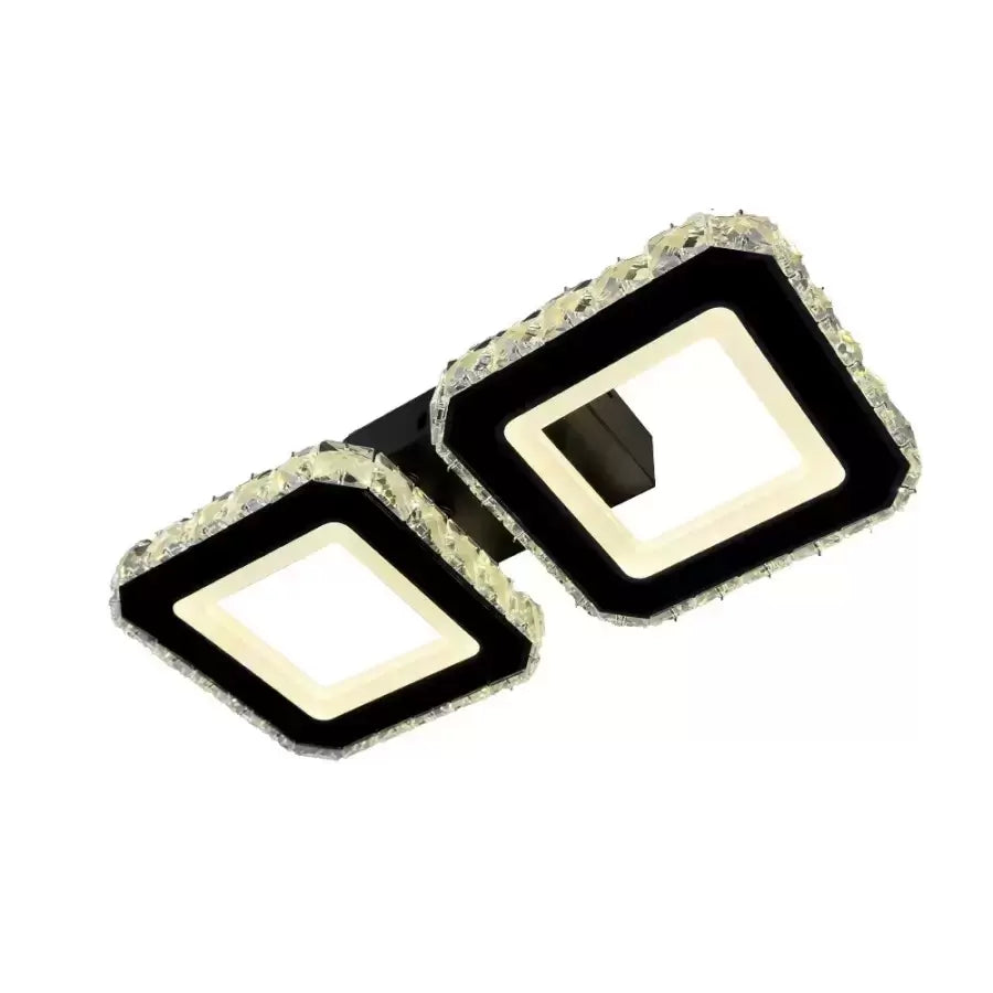 Żyrandol LED z pilotem QUADRIS, 24W, 2 kwadraty, zimne/ciepłe/neutralne światło, ściemnialny, czarny