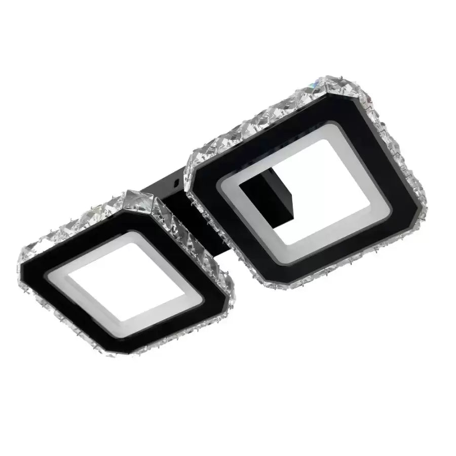 Żyrandol LED z pilotem QUADRIS, 24W, 2 kwadraty, zimne/ciepłe/neutralne światło, ściemnialny, czarny
