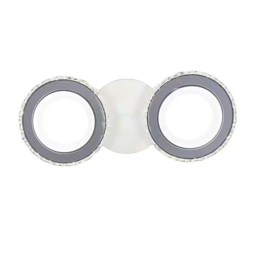 Żyrandol LED z pilotem i kryształem NOVA ROTONDA 29W, 2 koła, światło zimne/ciepłe/neutralne, biały