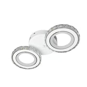 Żyrandol LED z pilotem i kryształem NOVA ROTONDA 29W, 2 koła, światło zimne/ciepłe/neutralne, biały