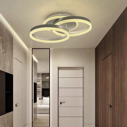 Żyrandol LED LYRA z pilotem, 120 W, 2 koła, ściemnialny, szczotkowane srebro, zimne/ciepłe/neutralne światło 