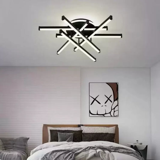 Żyrandol LED z pilotem Caden 188W ściemnialny czarny biały