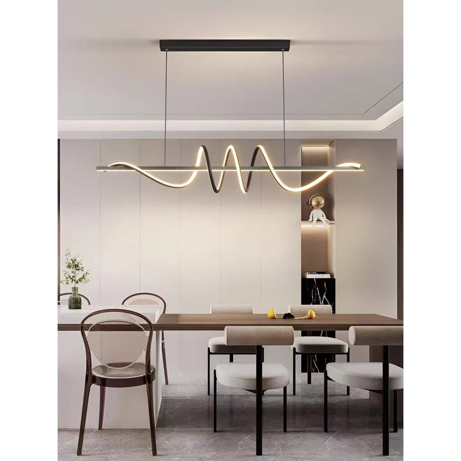 Żyrandol wiszący LED RIBBON 66W z pilotem, liniowy, światło zimne/ciepłe/neutralne, ściemnialny, czarny, regulowana wysokość